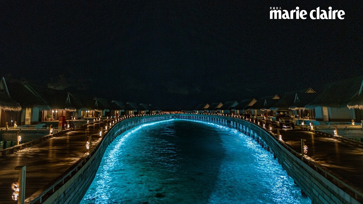 馬爾地夫度假村JOALI Maldives水上屋入夜後打燈，美得令人屏息
