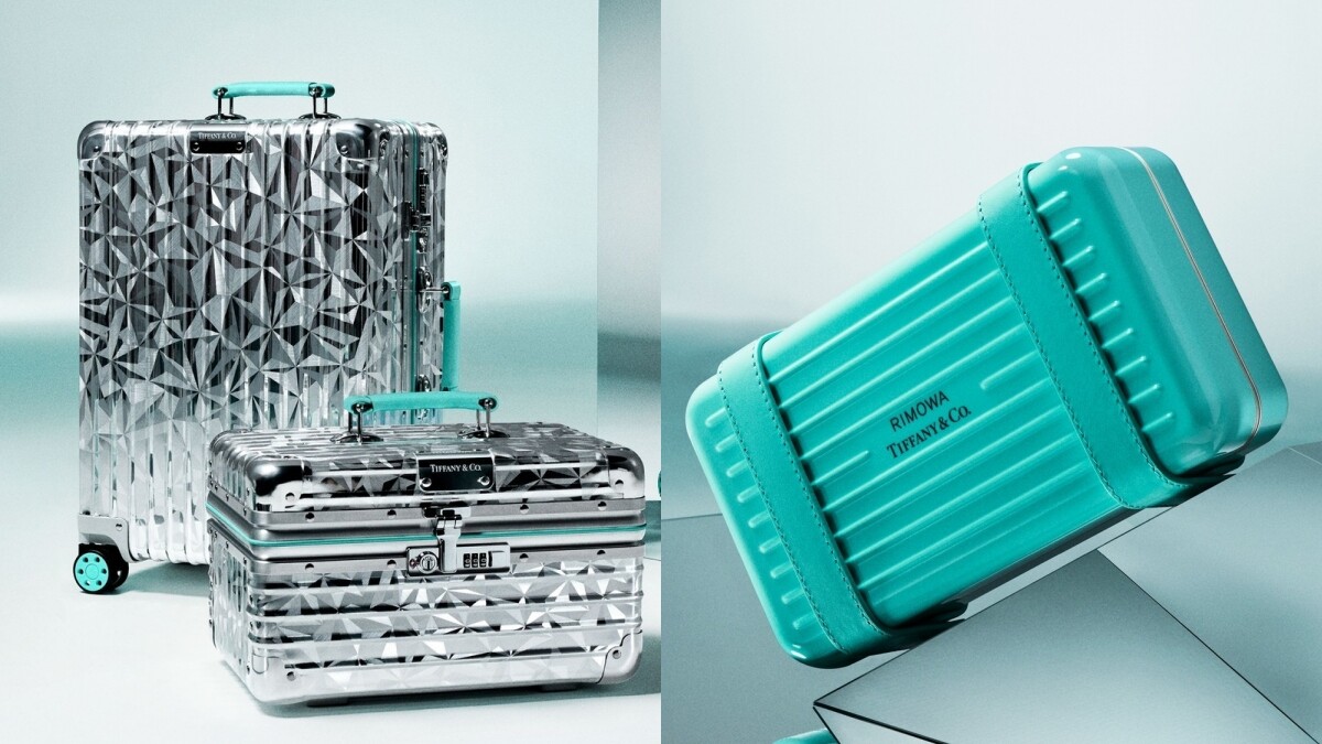 RIMOWA×Tiffany聯名實品照曝光美翻了！鑽石切割幾何金屬＋夢幻藍，迷你箱包必須收
