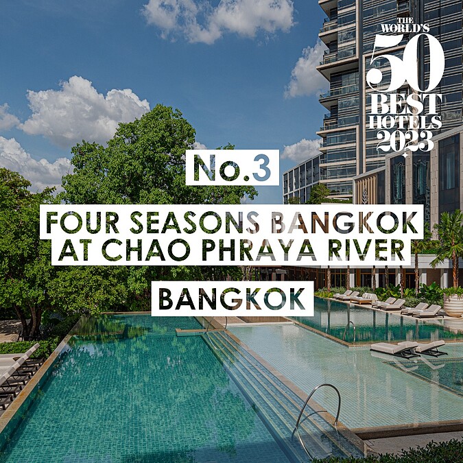 泰國曼谷「Four Seasons Bangkok at Chao Phraya River 」得到第三名。