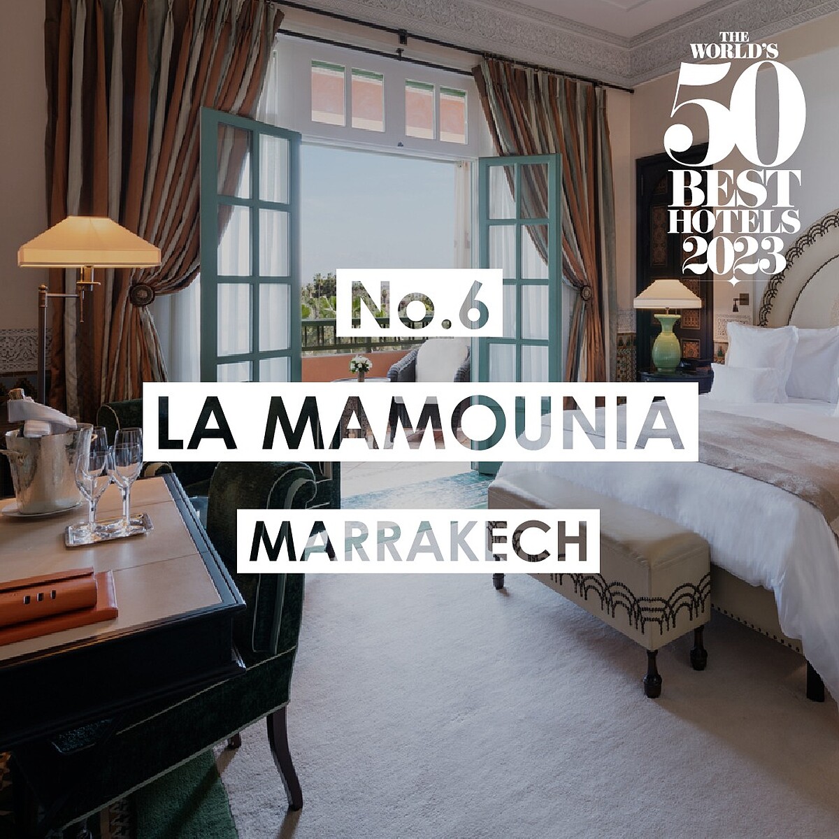 6名的「La Mamounia 」為非洲最佳酒店。