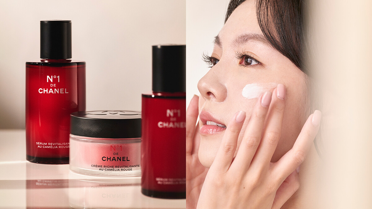 無畏換季，肌膚彈嫩發光，關鍵不只保濕！香奈兒1號紅色山茶花活能精萃持續使用穩膚，豐潤乳霜入秋滋養加強，天天年輕又細緻
