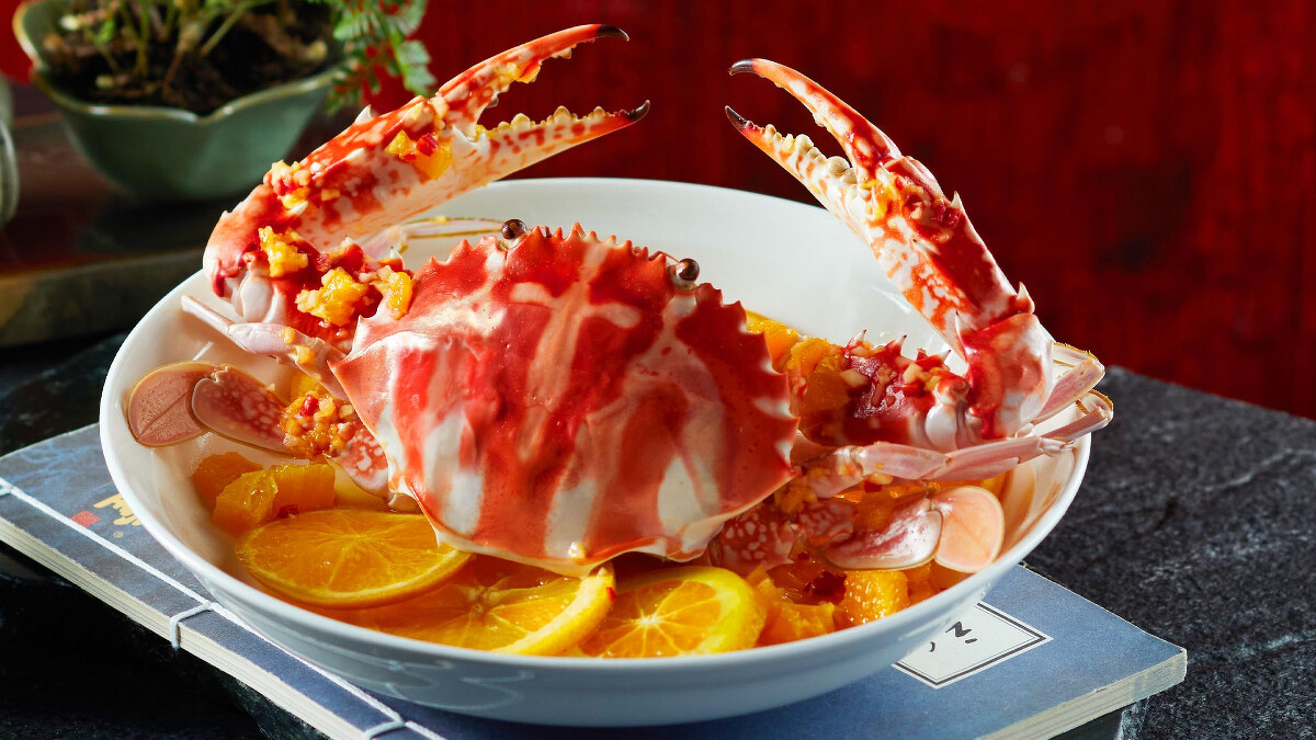 新奇士橙蒸花蟹的靈感來自南宋時期的「蟹釀橙」精品菜餚。