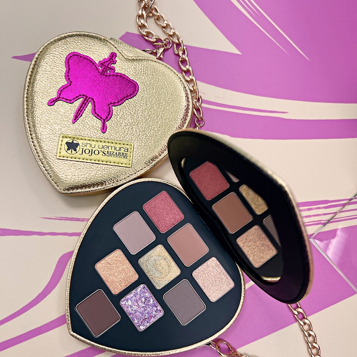 shu uemura植村秀X JOJO的奇妙冒險限量聯名彩妝石之海9色眼影盤，NT2,500