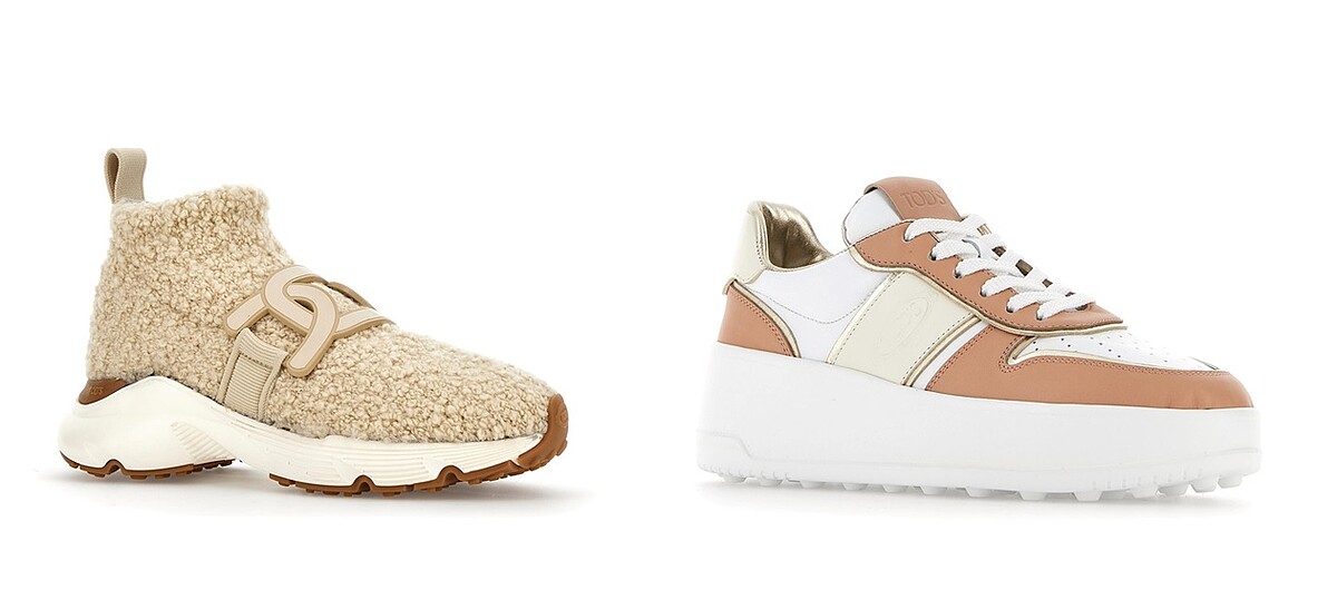 TOD&rsquo;S Kate羊毛襪套式休閒鞋（NT$34,300）、TOD&rsquo;S拼接材質休閒鞋（NT$29,500）