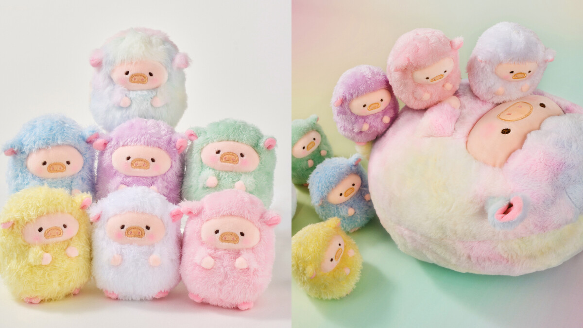 罐頭豬LuLu 彩虹豬羊毛絨公仔。