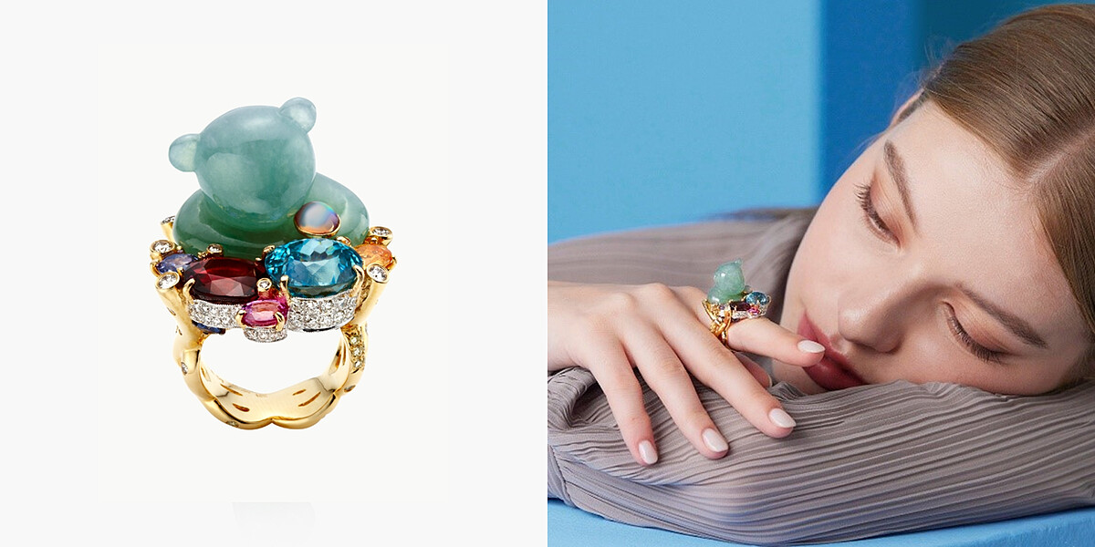 林曉同珠寶，Eric Jade Bear No.2戒指，價格店洽。