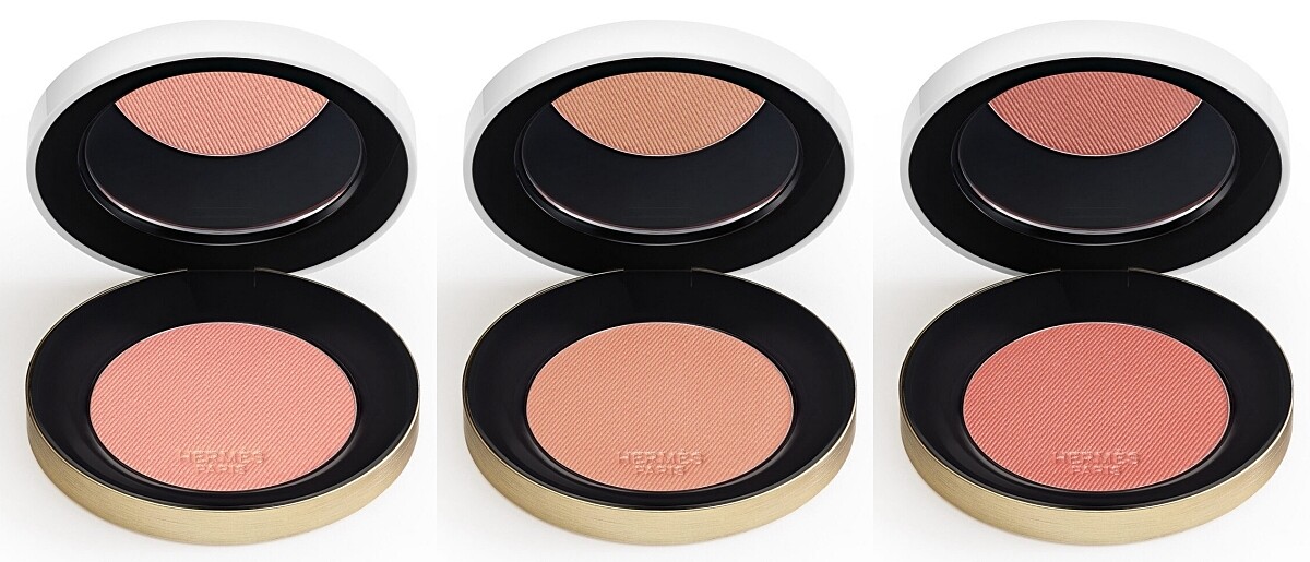 Hermès愛馬仕Rose Hermès瑰麗粉紅系列絲滑腮紅(左起#35、#47、#58 ) ,NT2,700