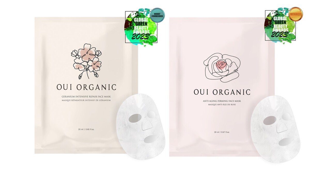 OUI ORGANIC天竺葵全效修護面膜於2023全球綠色美妝大獎中獲得最佳植萃面膜-推薦獎殊榮。