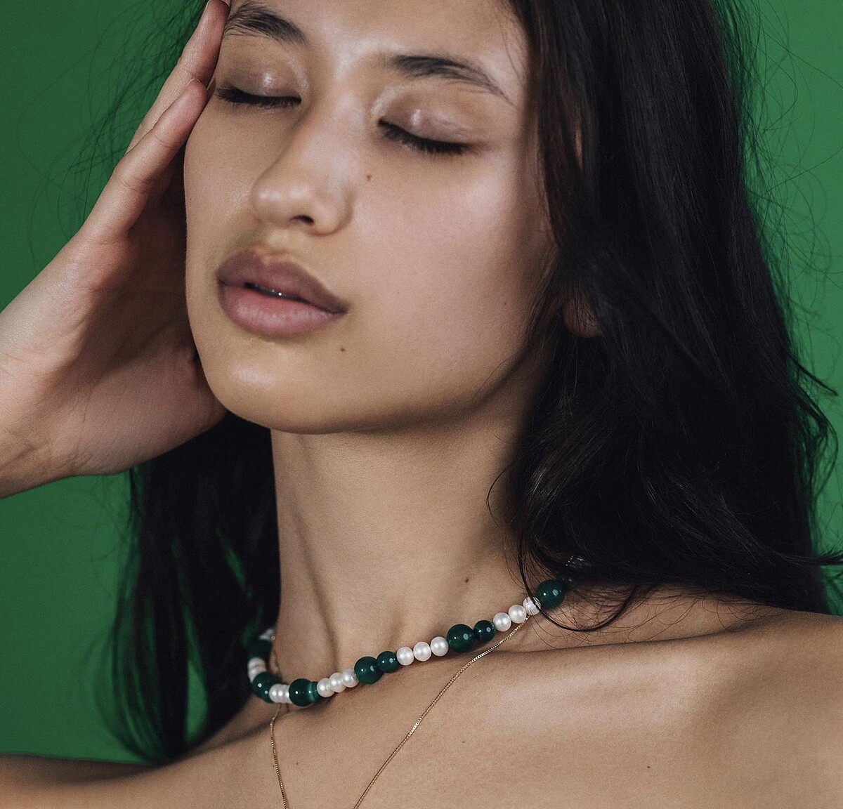 VEERT 綠瑪瑙珍珠鍊,NT$16,580。