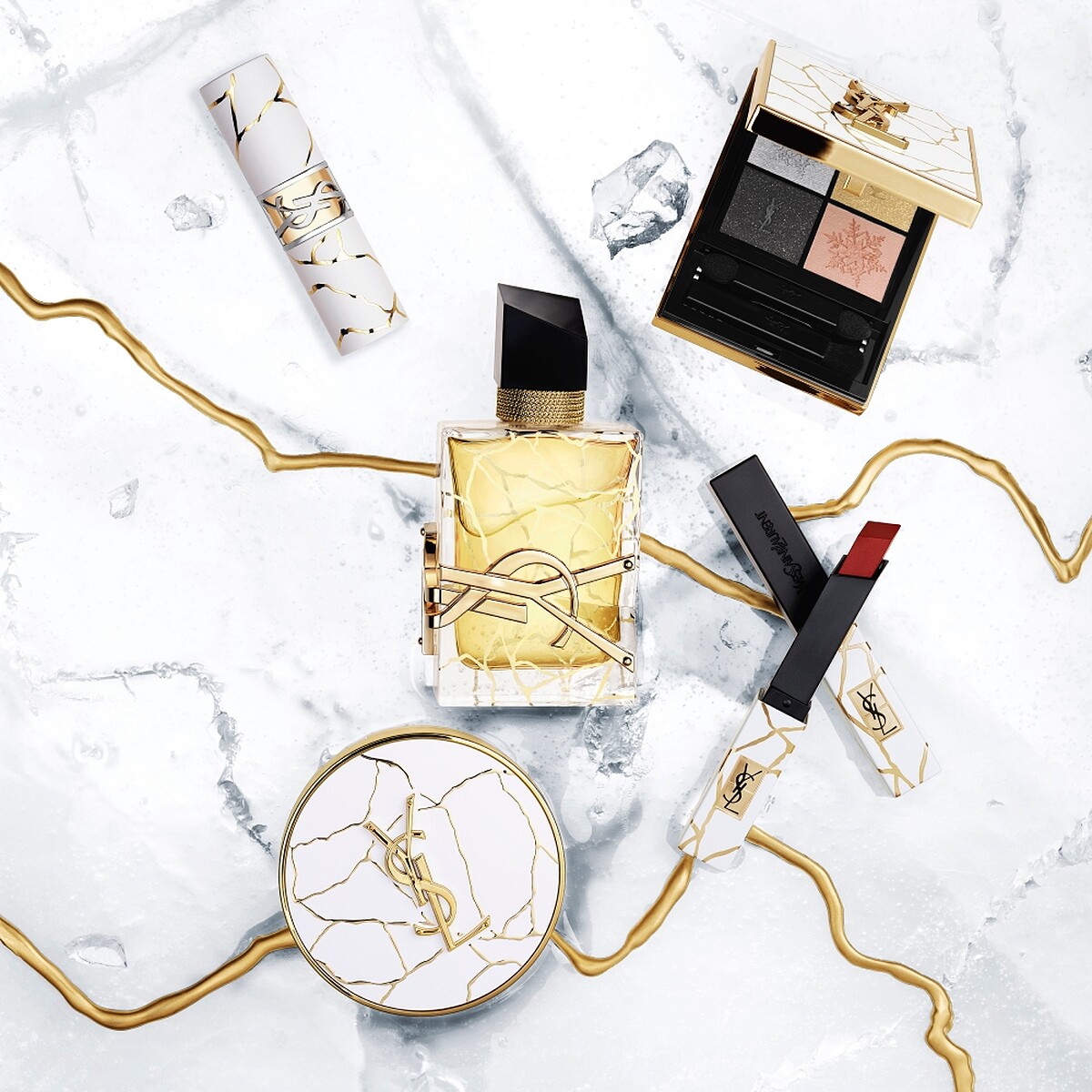 YSL 2023冽金聖誕系列情境圖。