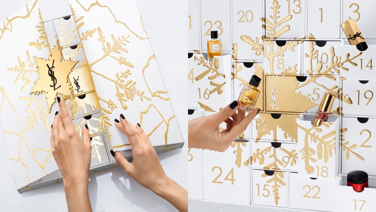 YSL 2023冽金聖誕倒數月曆情境圖。