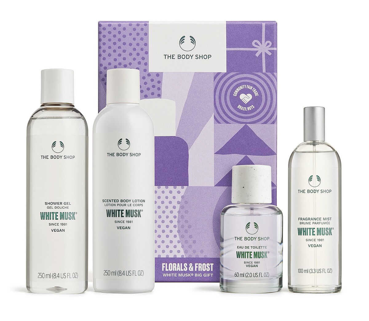 含：沐浴膠250ml+潤膚乳250ml+EDT香水60ml+身體芳香菁露100ml，NT.3,380。