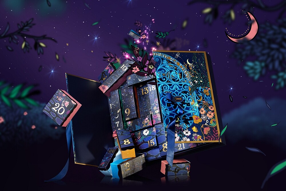 SABON 2023聖誕星熠幻境倒數月曆情境圖。