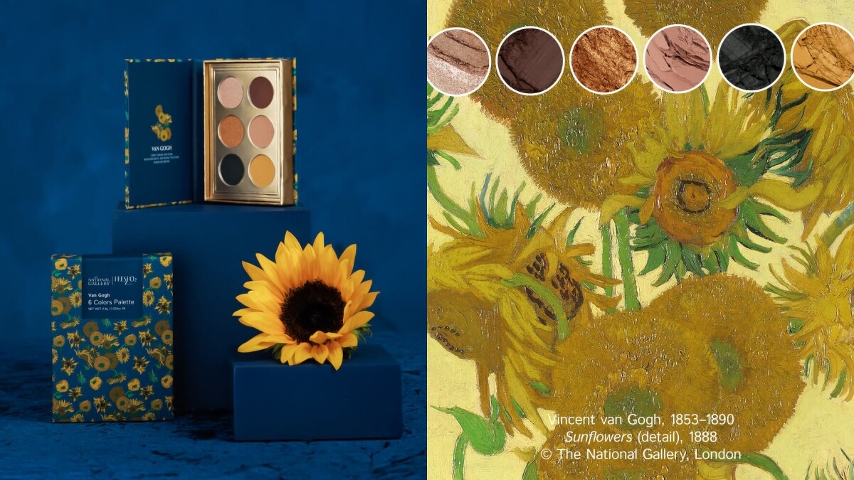 FreshO2 X THE NATIONAL GALLERY英國國家美術館聯名系列-梵谷永遠經典的向日葵6色眼影盤,NT599