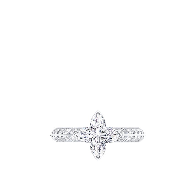 LV DIAMONDS PAV&Eacute; SOLITAIRE Pt950星形切割鑽石戒指$930,000 