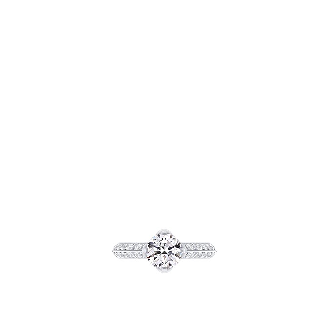LV DIAMONDS PAV&Eacute; SOLITAIRE Pt950圓形明亮式切割鑽石戒指 $775,000 