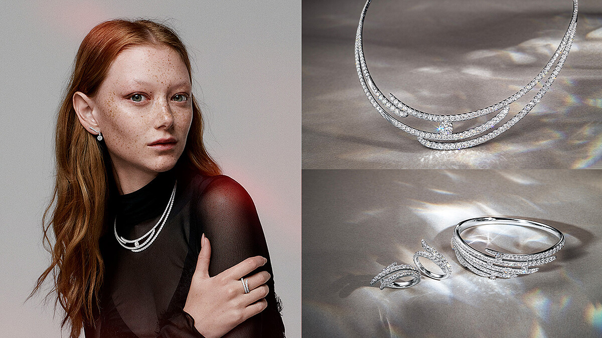 HEARTS ON FIRE「Vela全新系列」作品，以輕盈羽毛線條勾勒現代女性優雅柔美樣貌，飛舞在輕盈裡的NEW WOMAN POWER！