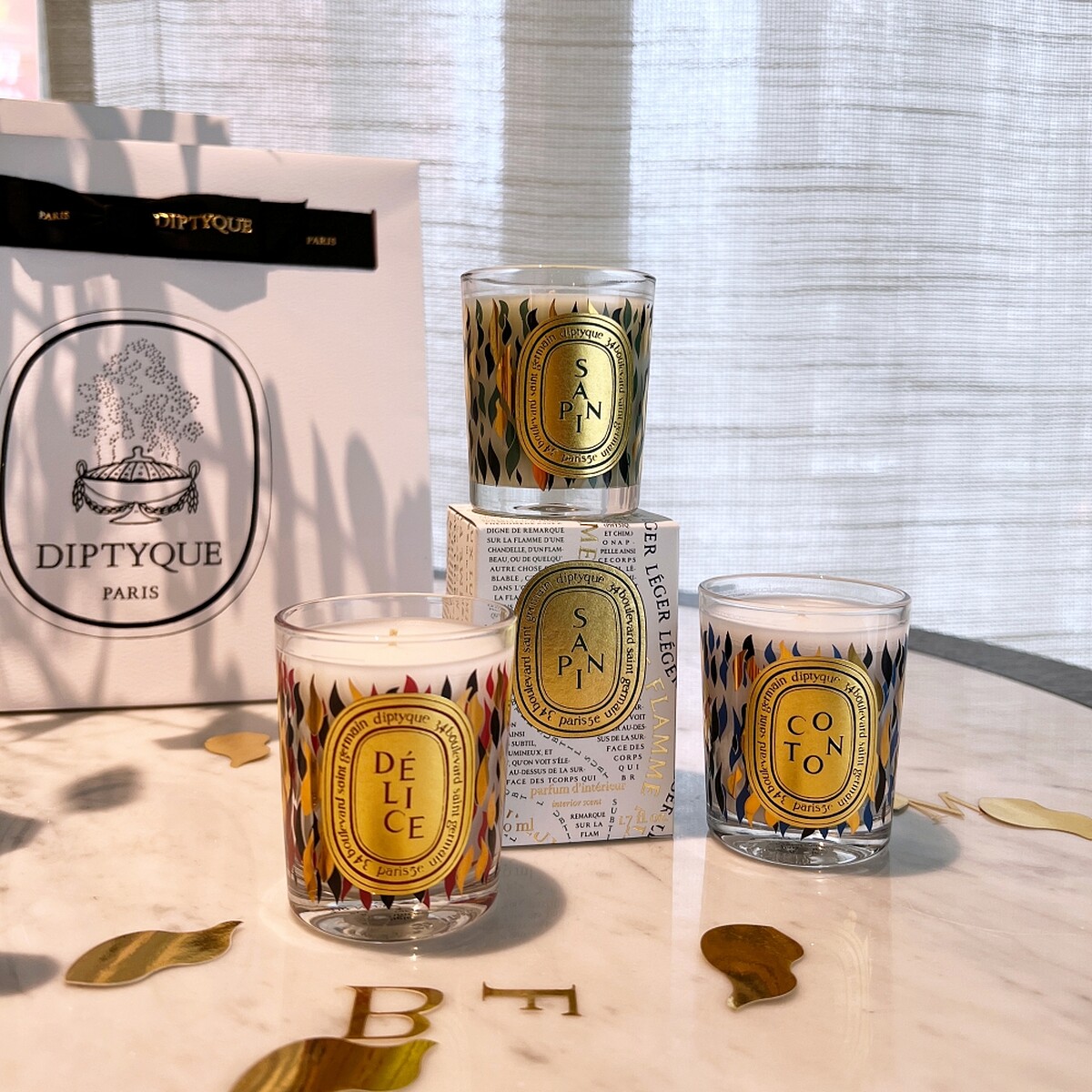 Diptyque 2023聖誕限量蠟燭(冷杉、乾果、綿雪)70g*3，NT4,600