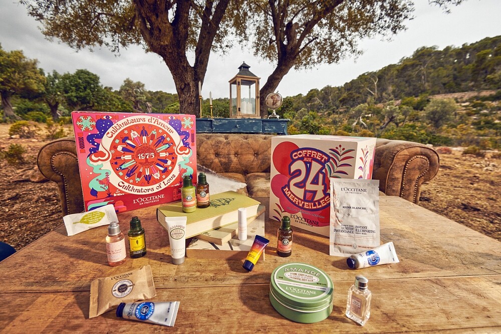 L&rsquo;OCCITANE歐舒丹歡聚限定版經典倒數月曆情境照。