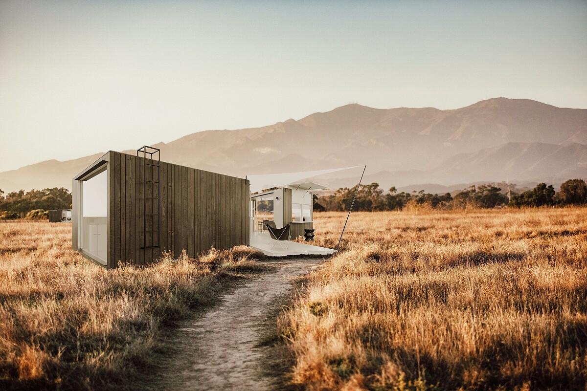 「FUEL」以日本製造、台灣團隊設計的「預鑄式木屋（Prefab Cabin）」。