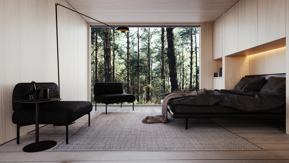 FUEL Cabin 將客廳、廚房、衛浴間、臥室各個空間拆解成為獨立單位。