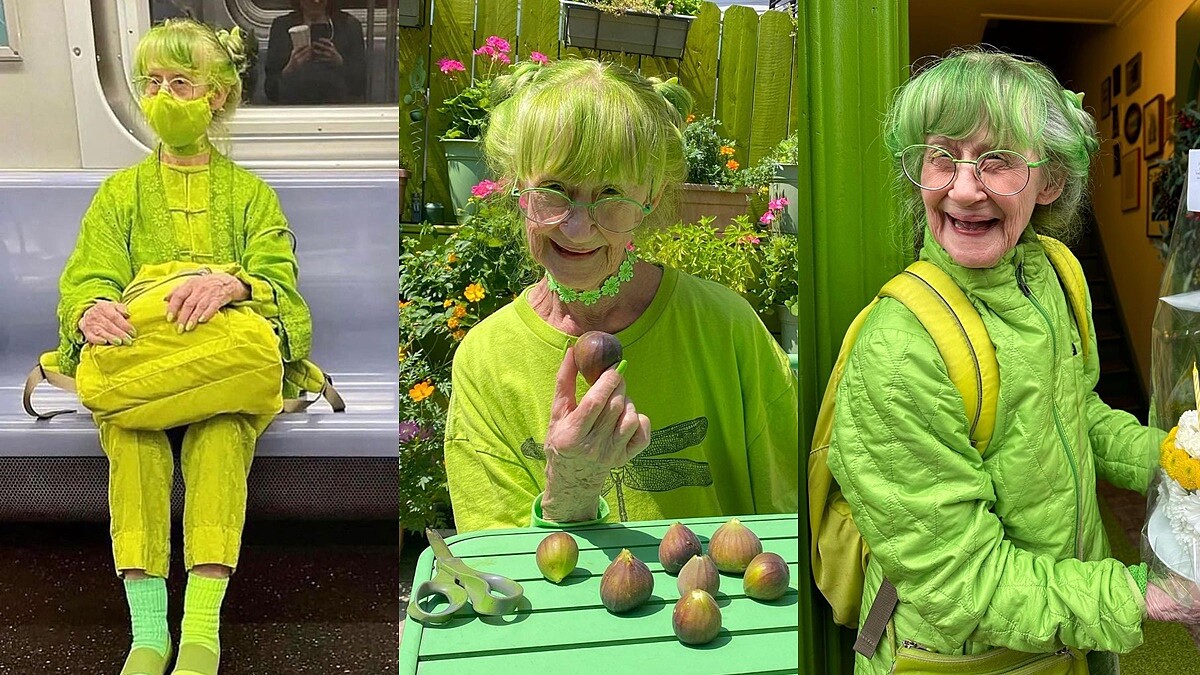 這位美國奶奶每天都只穿綠色！螢光綠穿搭不只讓她成為紐約紅人，更帶給她快樂