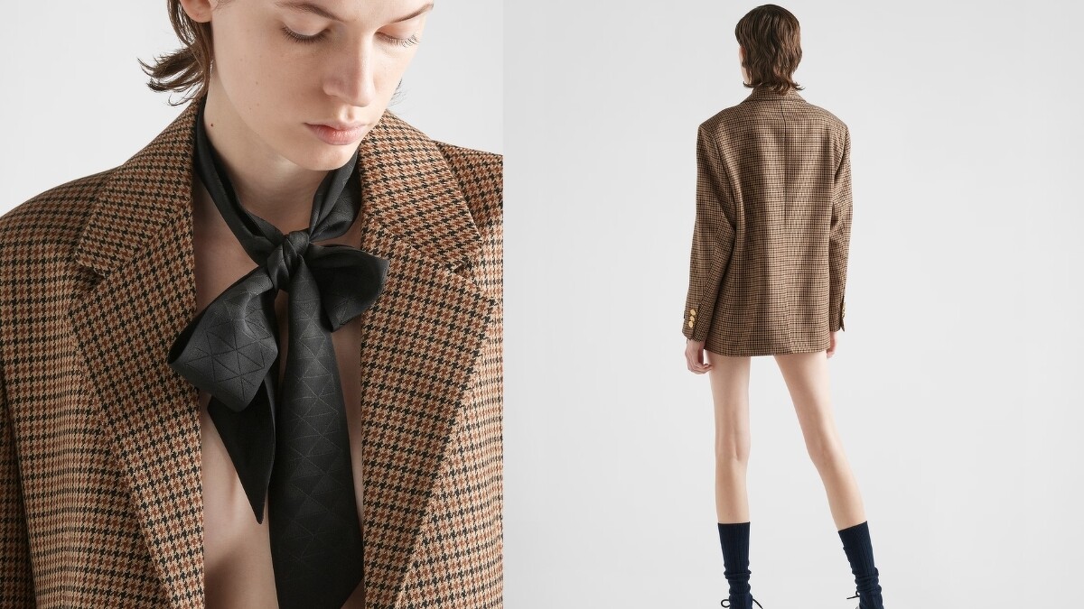 單襟千鳥格紋外套 NT.145,000