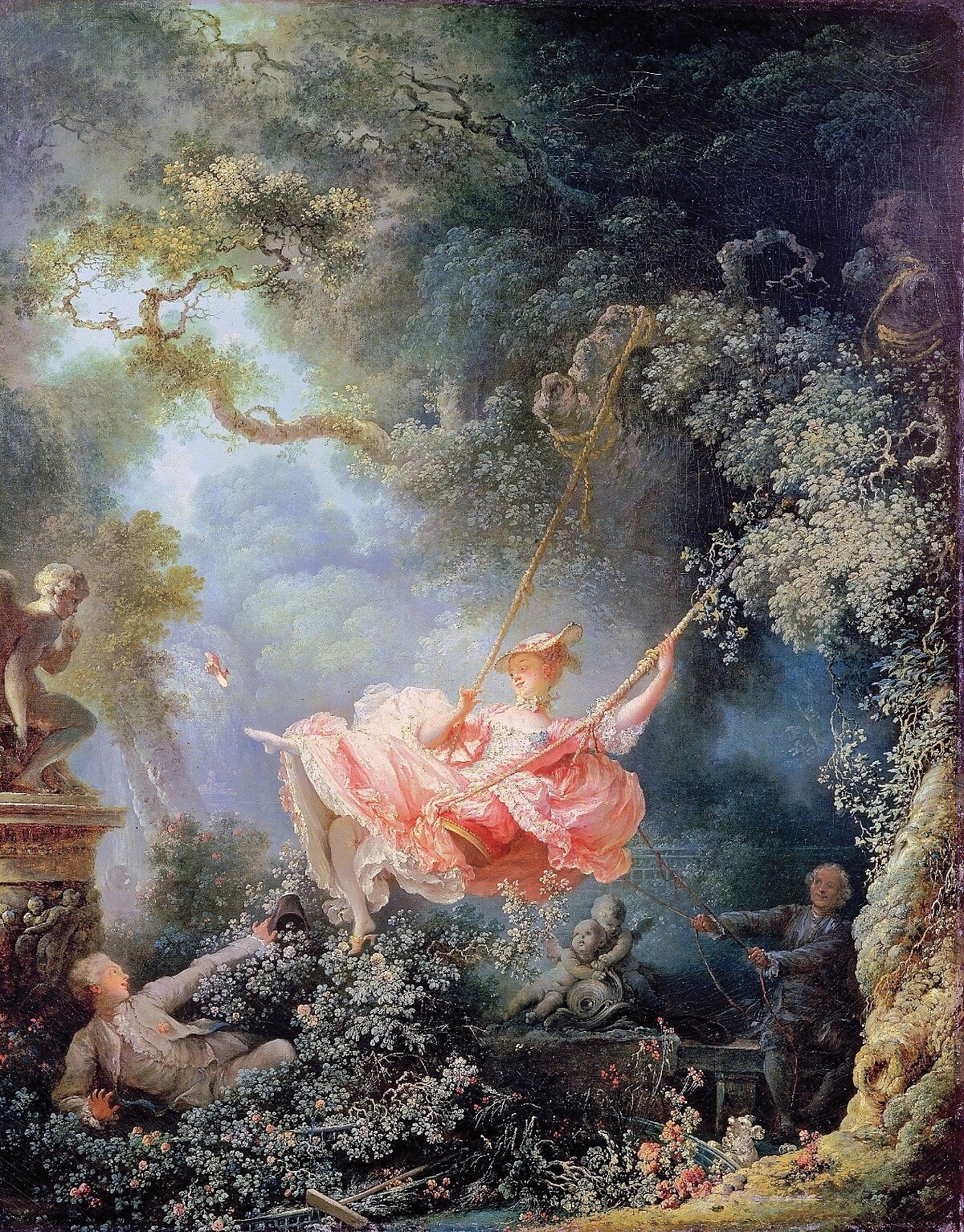 《鞦韆》 The Swing──尚‧奧諾雷‧福拉哥納爾 Jean-Honor&eacute; Fragonard date.│1767年左右 dimensions.│81cm&times;64.2cm location.│華萊士典藏博物館，倫敦，英國