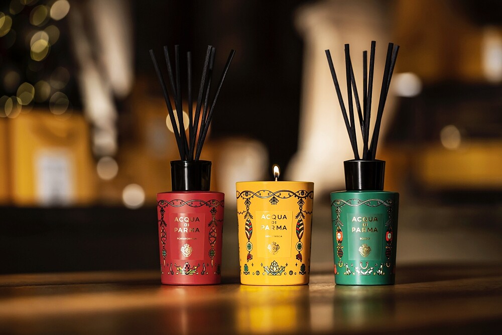 Acqua di Parma聖誕擴香(璀璨白雪、靜謐雪松、幸運魔法)180ml，NT3,800