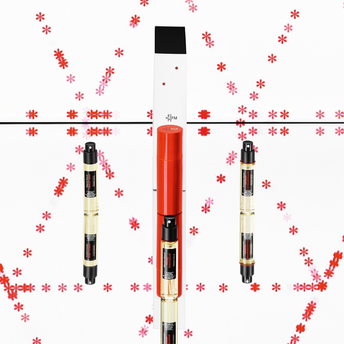 Edition De Parfums Fr&eacute;d&eacute;ric Malle馥馬爾香氛出版社-雪地曠野限定款(法國情人10ml、不羈香根草淡香精10ml、裸慾原鑽淡香精10ml，馥馬爾香氛隨身瓶(紅))，NT9,000