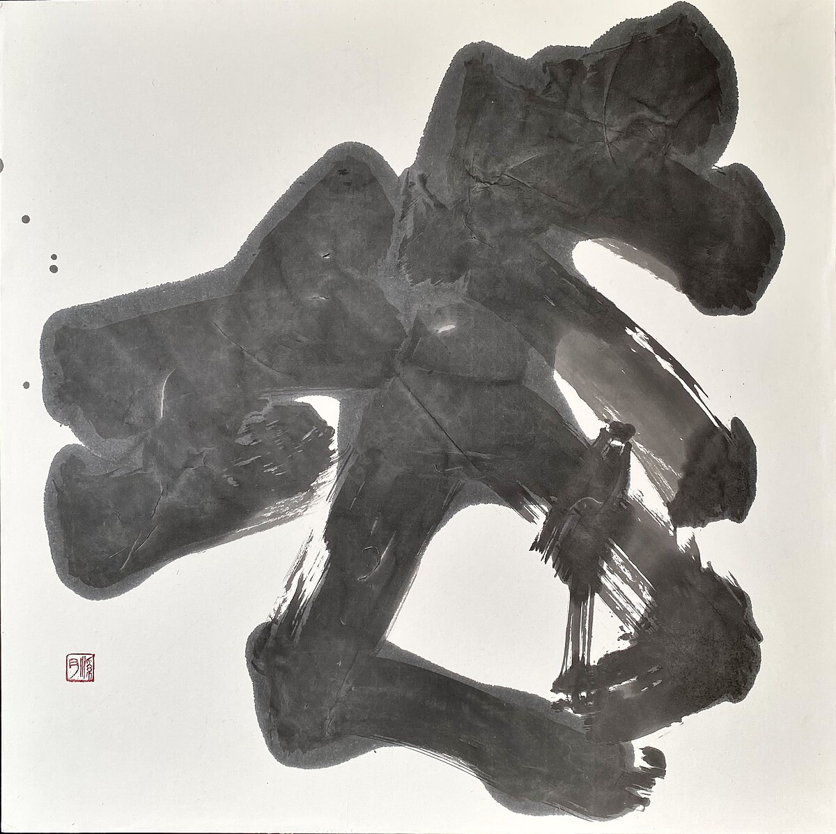 Kazz Gallery & Studio Arrows Tokyo Keigetsu KAWAHARA川原渓月_ Solid Earth_Sumi Painting _72x72cm_2022