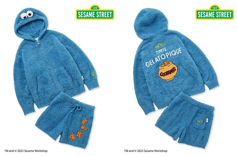 GELATO Cookie Monster 連帽外套短褲套裝 NT5,290