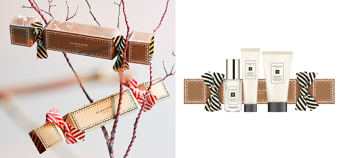 聖誕拉炮香氛NT$1,700 包含三件小奢華香水和身體香氛，讓你透過糅香創造出專屬香氣。