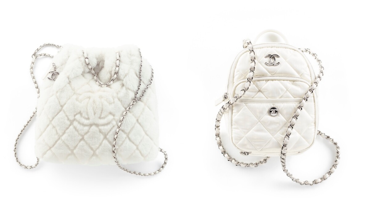 菱格紋羊毛皮穿鍊雙肩背包 NT.220,300、菱格紋雙肩背包 價格店洽