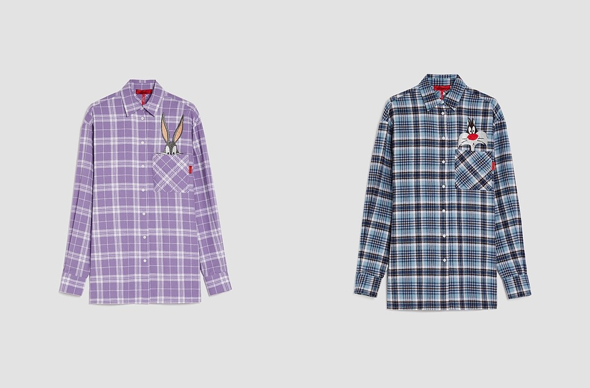 MAX&Co. 法蘭絨格紋襯衫(丁香粉紫) NT$10,000、MAX&Co. 法蘭絨格紋襯衫(Baby Blue) NT$10,000。