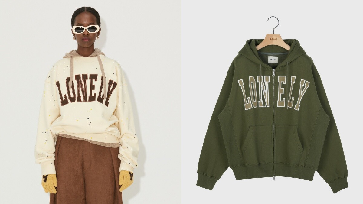 Lonely Lovely 潑漆衛衣 NT.6,400元、Lonely Lovely 連帽夾克 NT.6,400