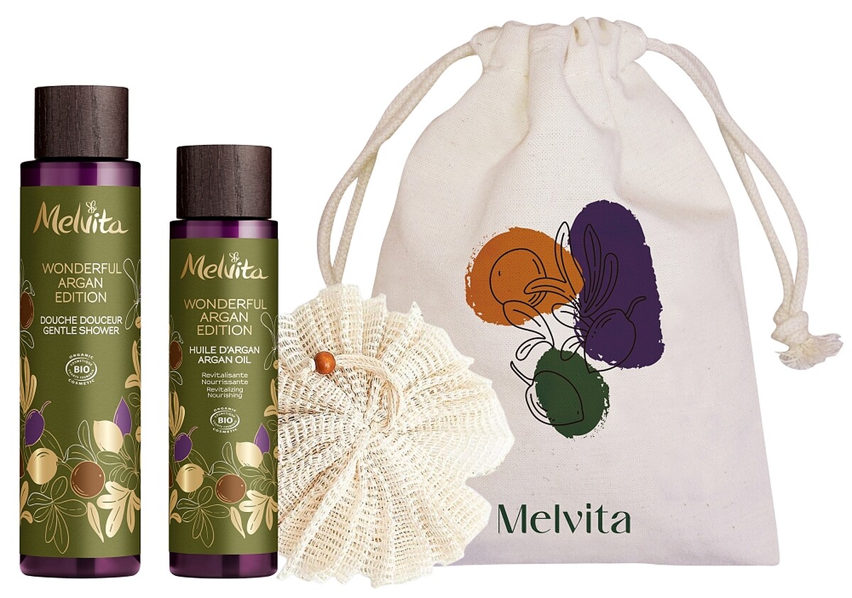 Melvita蜜葳特黃金堅果沐浴柔潤組，NT2,680