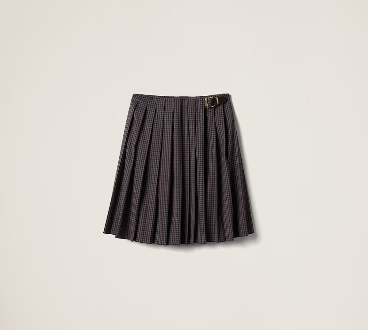 MIU MIU 方格紋半截裙，NT. 79,000。