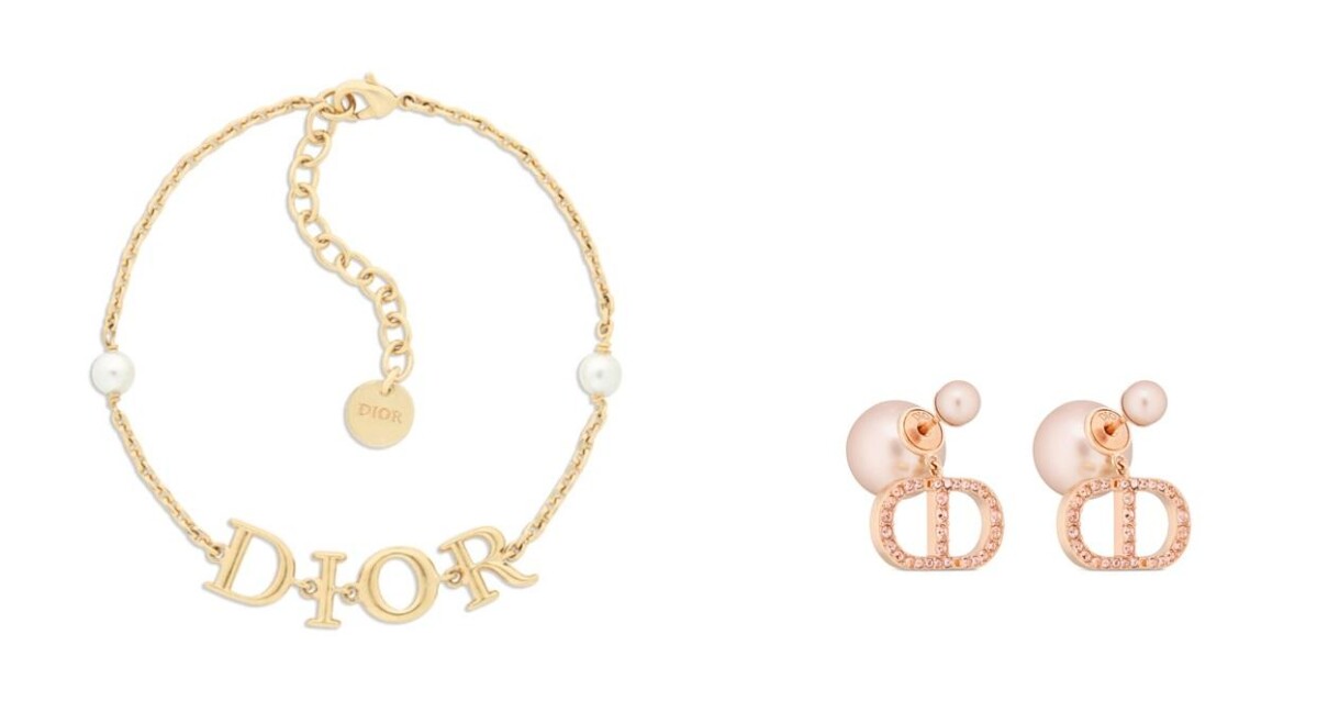 Dio(r)evolution手鍊，NT$17,000；Dior Tribales粉紅色金屬飾面耳環，NT$23,500 