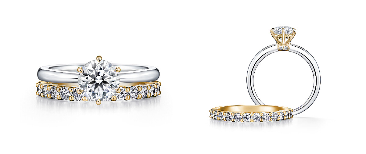 I-PRIMO KOKOROBOSHI雙金鑽戒及MANI HALF黃K金永恆戒