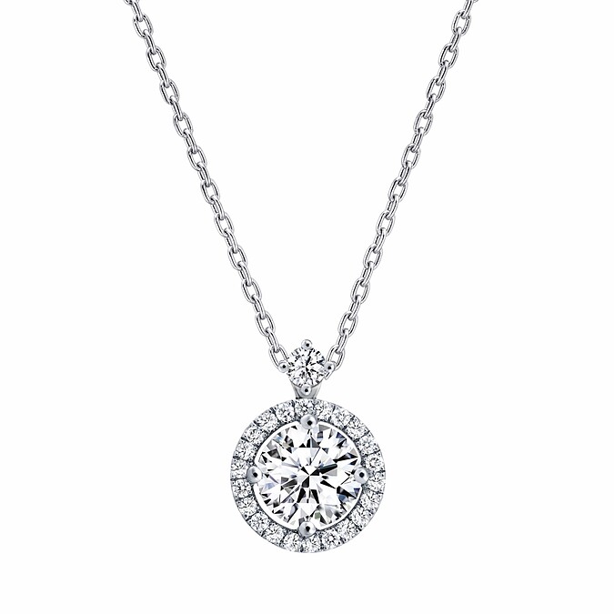 Hearts On Fire_Repertoire 鉑金鑽石項鍊 主鑽約1.00ct NTD501,000起