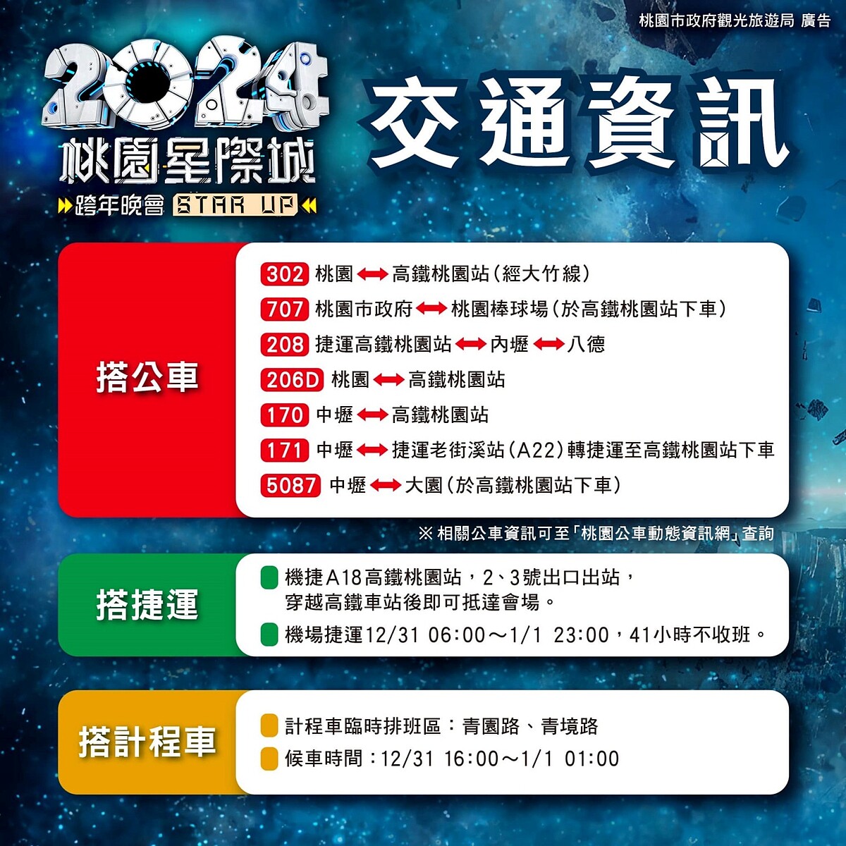 2024桃園跨年交通資訊