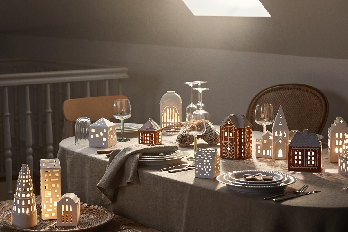 K&auml;hler Gingerbread 燭光薑餅屋，定價（小）NT1,400、 （中）NT1,900元。