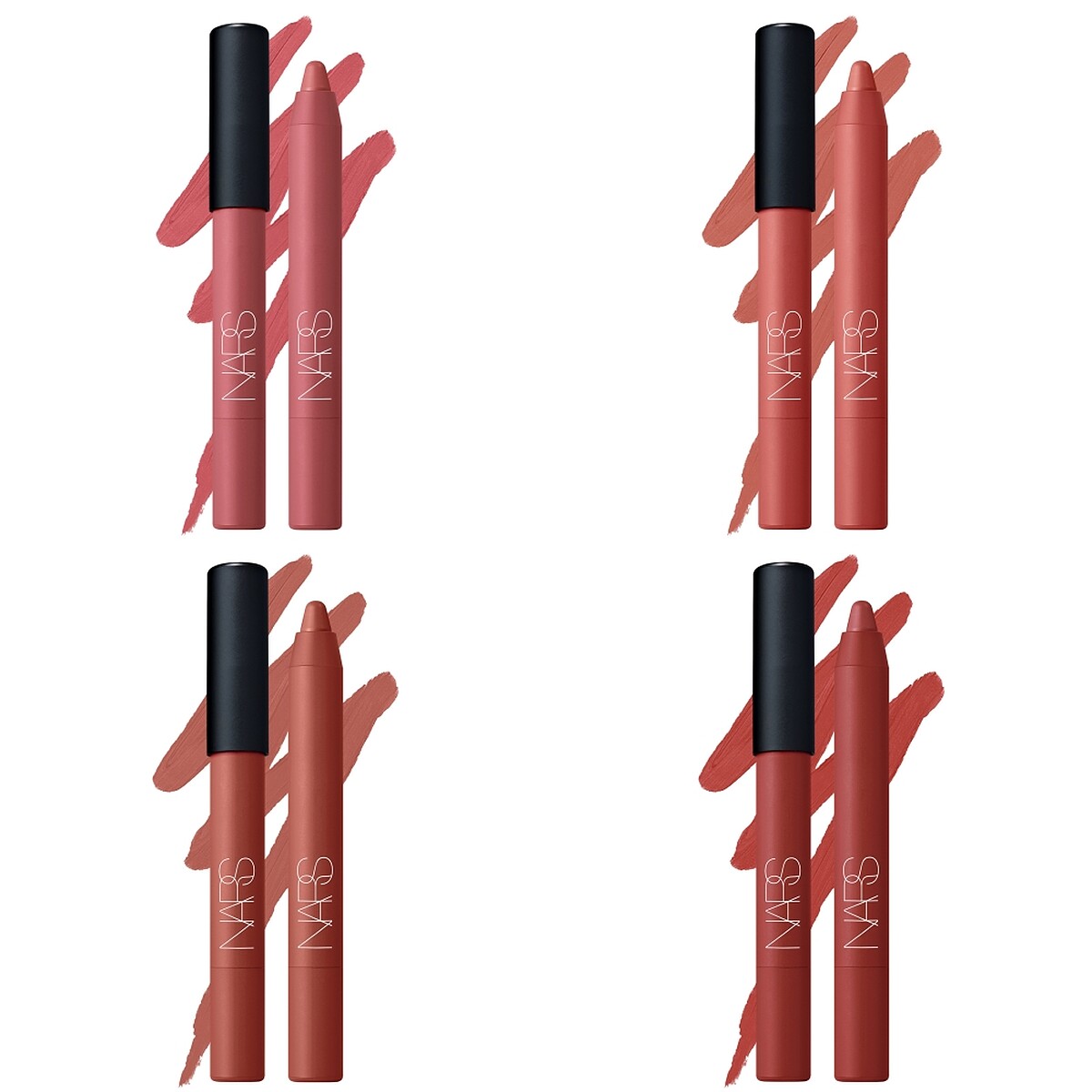 NARS特霧絲柔精準唇筆(左上起)#888、#170、#180、#182。)