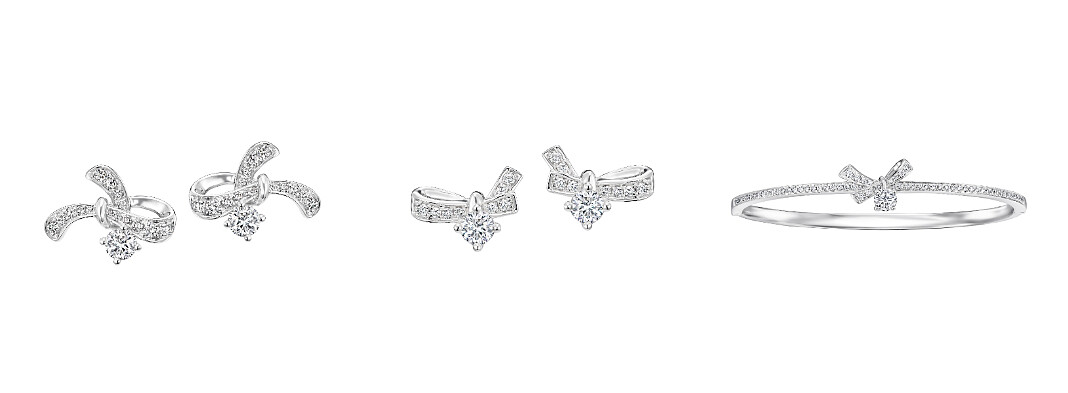 Peonia Diamond 彼愛麗鑽石Affinity系列18K白金鑽石耳環及手環