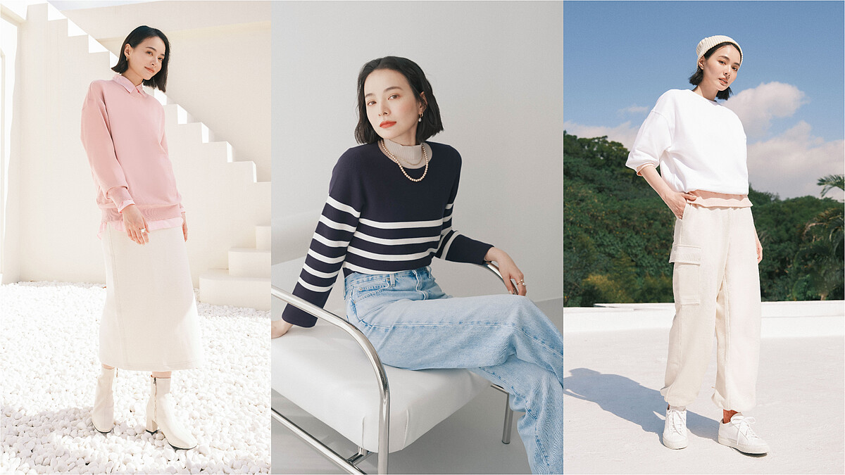 時尚KOL小賀春日風格穿搭提案！新春六大時髦LOOK穿搭風格，關鍵靈魂要素都來自UNIQLO休閒系列與針織系列兩大基礎經典系列單品！