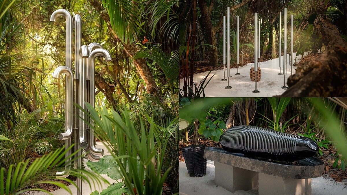 森林中特別設置「聲音佈道」，放置不同樂器供玩賞