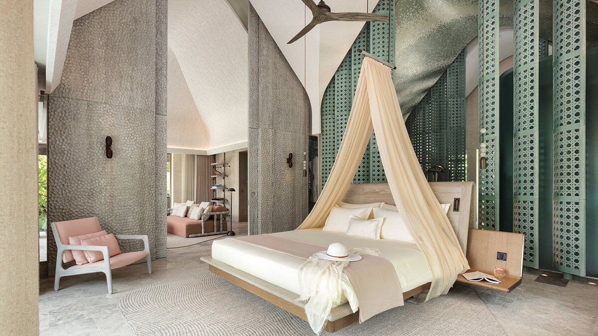 JOALI Being海灘別墅以粉彩綠為主色調