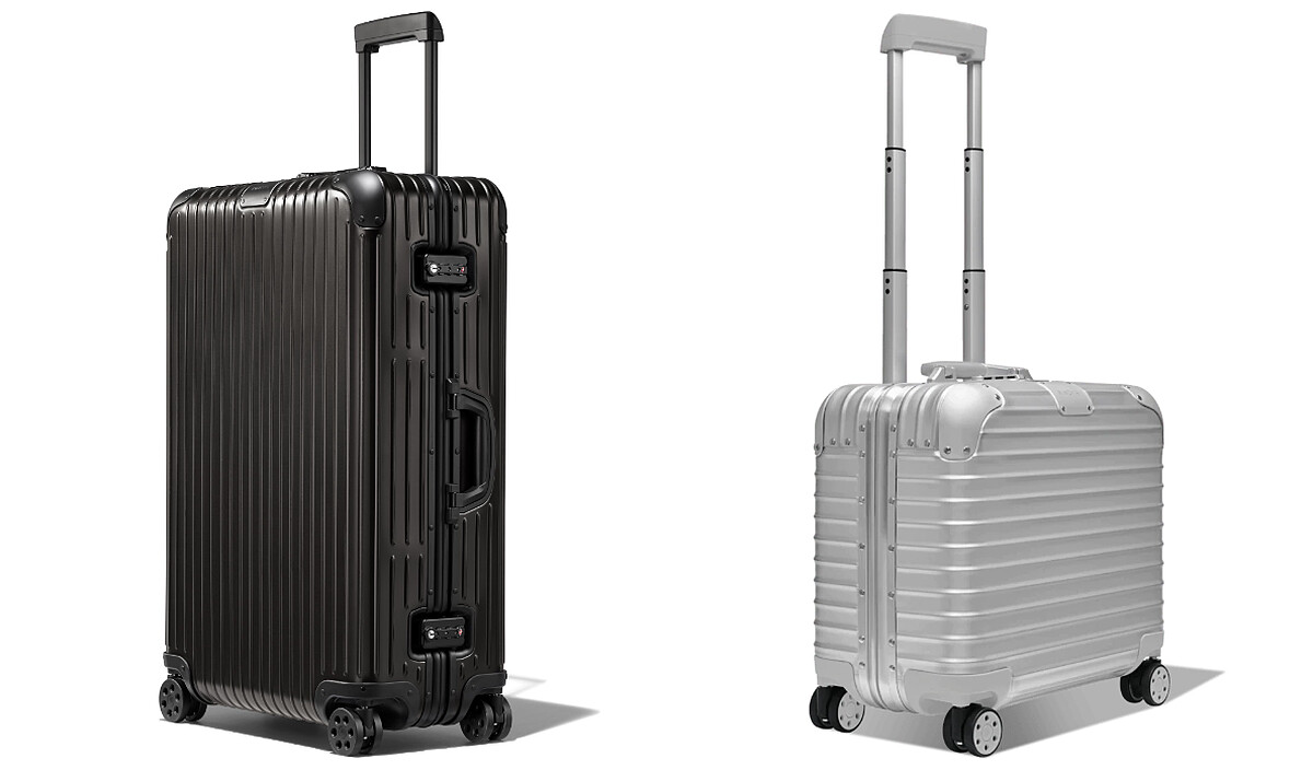 RIMOWA Original系列 Check-In L Black黑色行李箱，NT 60,200；RIMOWA Original Compact Silver銀色行李箱，NT49,200。