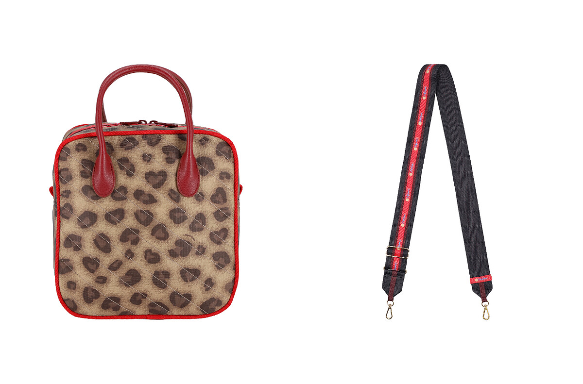 心魅豹紋方形斜背包NT$5,800、心魅豹紋50MM可拆式背帶NT$2,500心魅豹紋方形斜背包NT$5,800、心魅豹紋50MM可拆式背帶NT$2,500